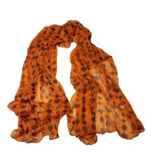 Orange All Season Lightweight Crinkle Rectangular Scarf
